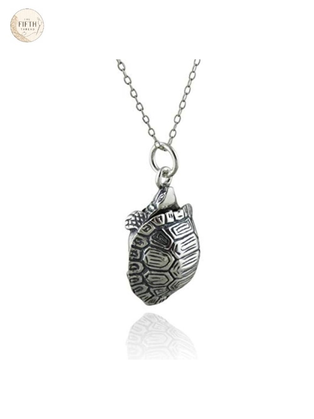 Sterling Silver Turtle Pendant Necklace, 18" Cable Chain, Hypoallergenic Fine